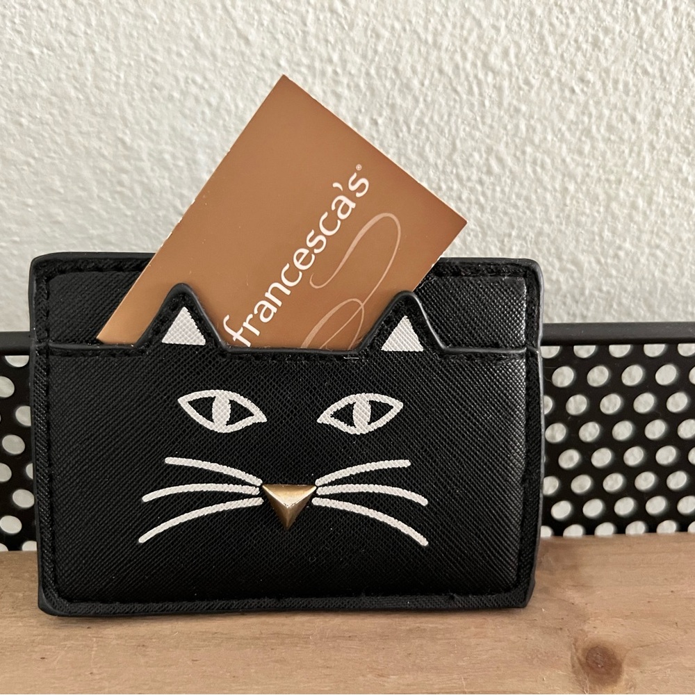 Black cat card case